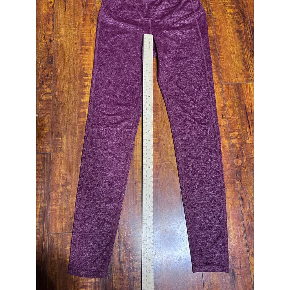 Athleta Heather High Rise Leggings Women XS Burgundy Full Length Yoga Workout - Picture 6 of 8